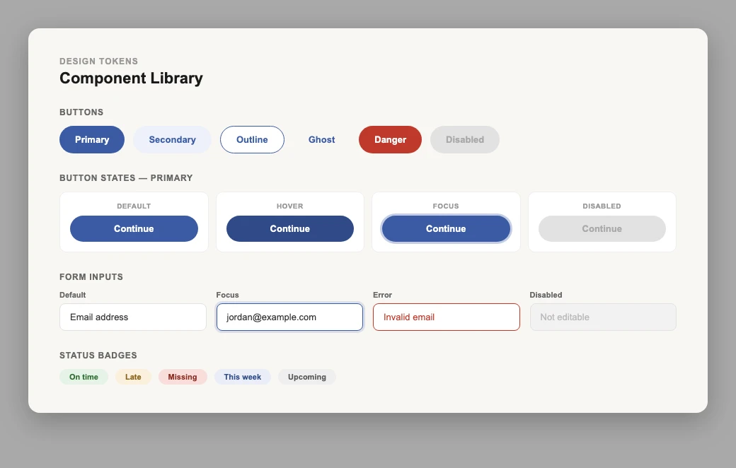 Design system button variants