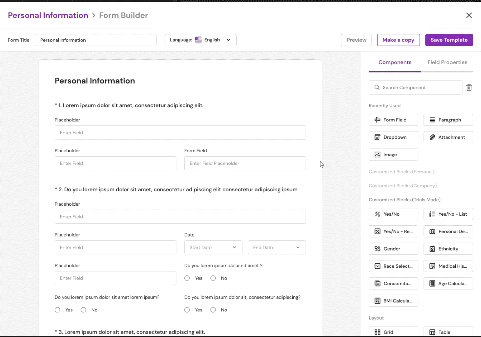 Form Builder: Creating a New Component