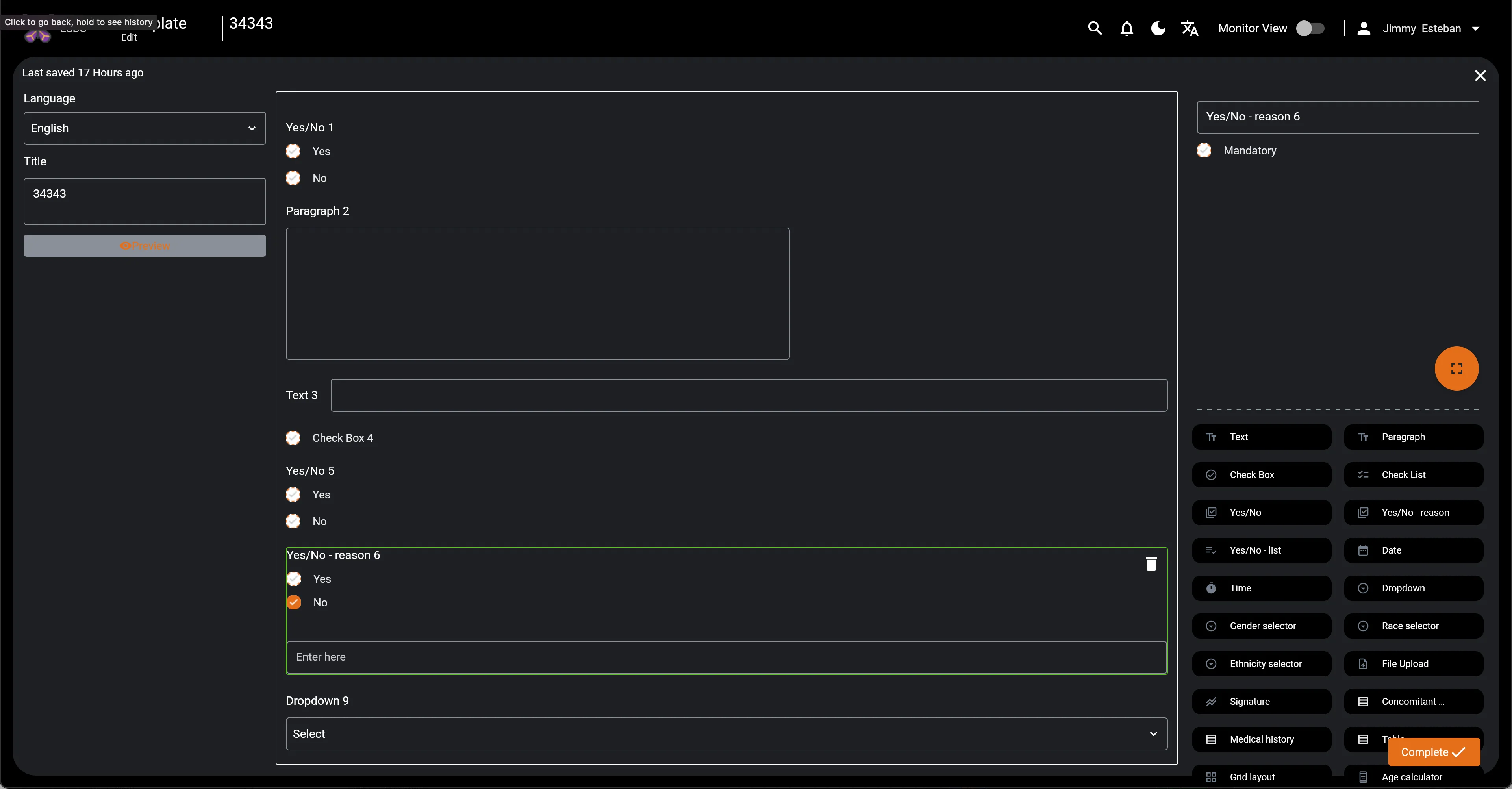 Templates Main (Dark Mode)