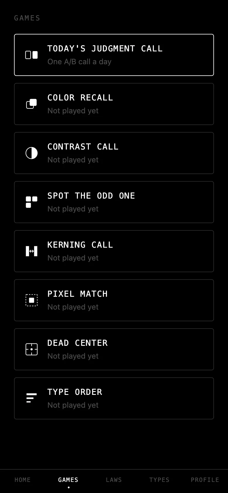 games list